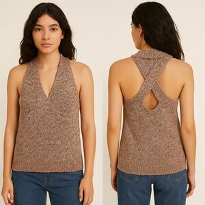 Brochu Walker‎ Heathered Red Cotton Blend Sweater Vest Sz. S